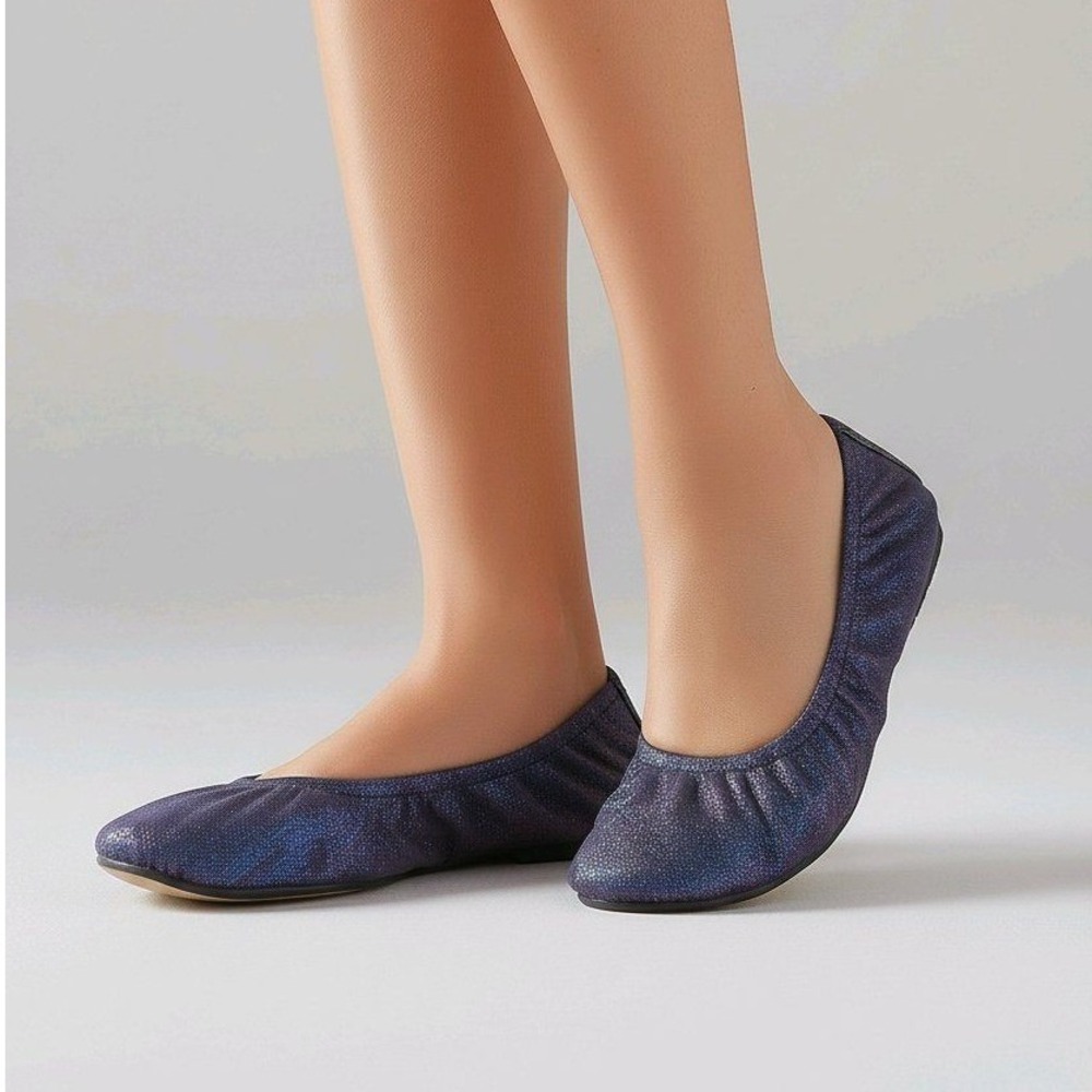 The Storehouse Flats Womens 8 Purple Metallic Leather Ballet Flats Split Sole